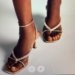 Maeve Strappy Gold Rhinestone Sandal